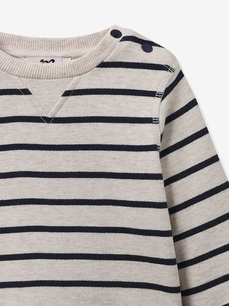 Gestreept sweatshirt van biologisch katoen CYRILLUS marineblauw, gestreept - vertbaudet enfant 