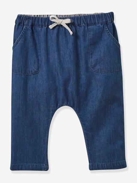 Harembroek van light denim voor baby's CYRILLUS jeansblauw - vertbaudet enfant 