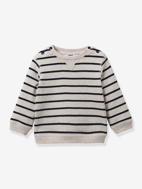 Gestreept sweatshirt van biologisch katoen CYRILLUS marineblauw, gestreept - vertbaudet enfant 