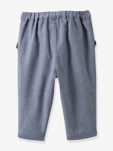 Chambray-broek voor baby's CYRILLUS blauw - vertbaudet enfant 