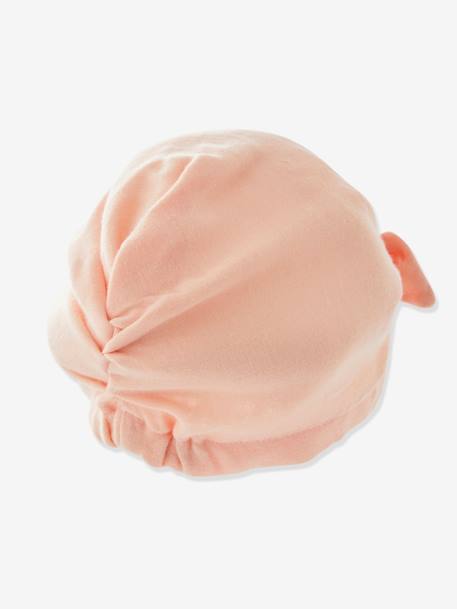Effen geknoopte sjaalvormige muts voor babymeisjes roze (poederkleur)+rozen - vertbaudet enfant 