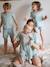 Pyjama van katoengaas baby Team Famille personaliseerbaar saliegroen - vertbaudet enfant 