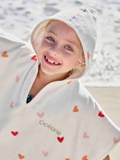 Personaliseerbare badponcho voor kinderen COEURS, met gerecycled katoen  - vertbaudet enfant