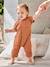 Jumpsuit met honingraatmotief baby roest - vertbaudet enfant 