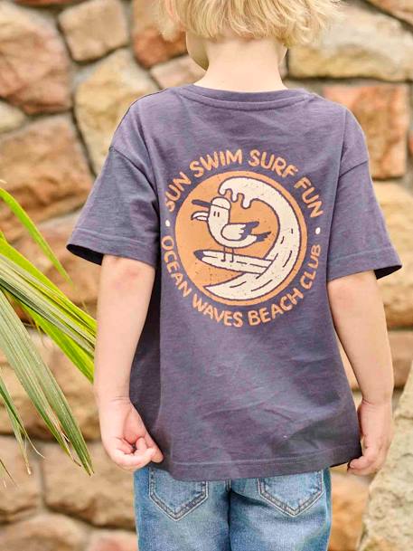 Jongensshirt met surfmotief nachtblauw - vertbaudet enfant 