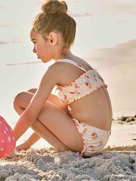 2-delig meisjesbadpak met perzikken ecru - vertbaudet enfant 