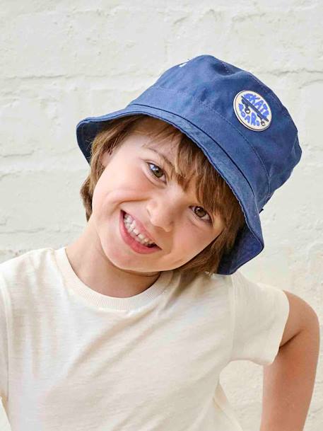 Skatehoedje voor jongens blauw - vertbaudet enfant 