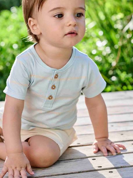 Babyset met T-shirt en short hemelsblauw - vertbaudet enfant 