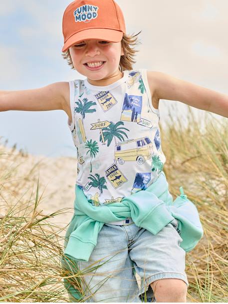 Jongenshemd met leuke surfpatronen wit, bedrukt - vertbaudet enfant 