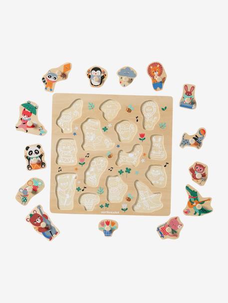 Knopenpuzzel Les animaux joyeux FSC 100% hout - vertbaudet enfant 