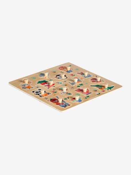 Knopenpuzzel Les animaux joyeux FSC 100% hout - vertbaudet enfant 