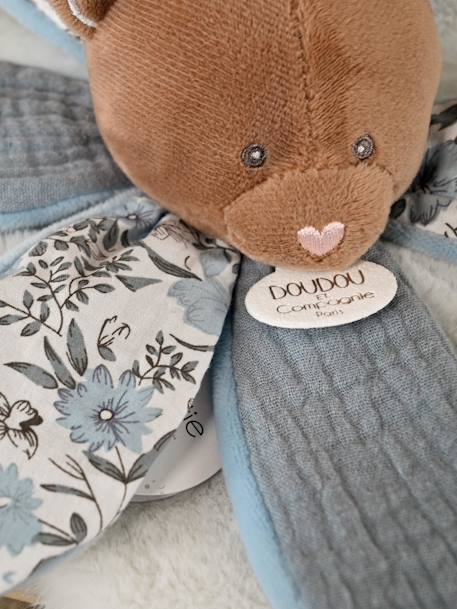 Knuffel bloemblaadje 27cm boh'aim - DOUDOU ET COMPAGNIE blauw+geel+rozen - vertbaudet enfant 