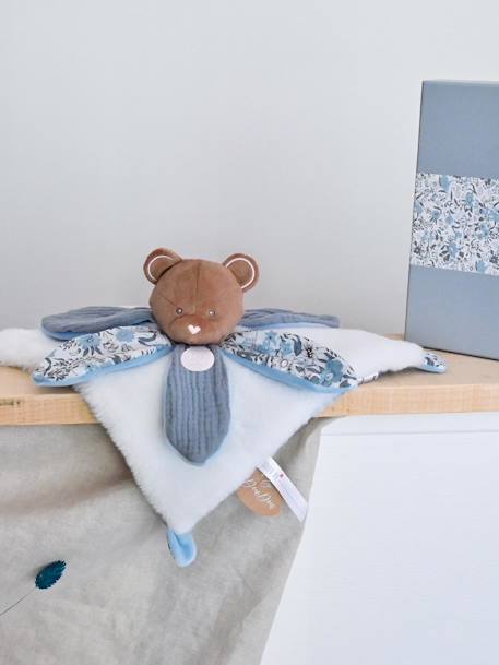 Knuffel bloemblaadje 27cm boh'aim - DOUDOU ET COMPAGNIE blauw+geel+rozen - vertbaudet enfant 