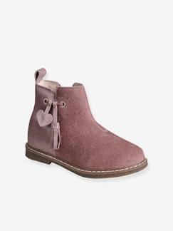 Schoenen-Meisje shoenen 23-38-Boots, laarsjes-Leren boots met pompon kleutercollectie meisjes