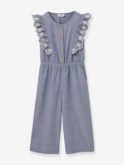 Meisje-Jumpsuit voor meisjes met geborduurde ruches CYRILLUS