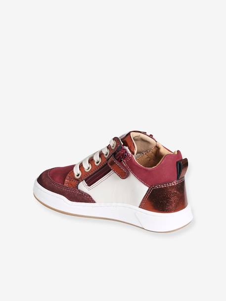 Sneakers met veters en rits bordeauxrood - vertbaudet enfant 