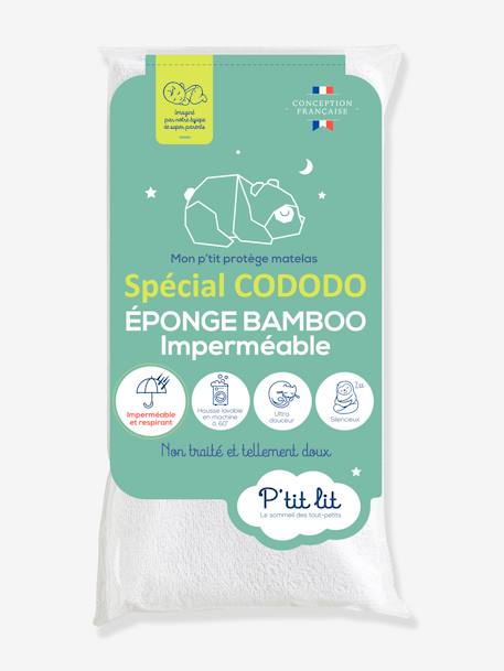 Speciale onbehandelde bamboe waterdichte plaat voor CODODO P'TIT LIT wit - vertbaudet enfant 