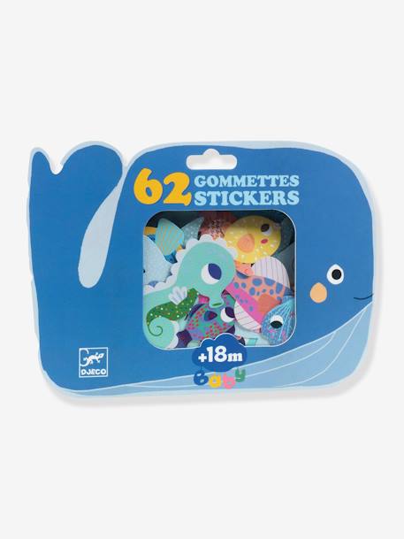 62 dierenstickers - DJECO blauw+groen+wit - vertbaudet enfant 