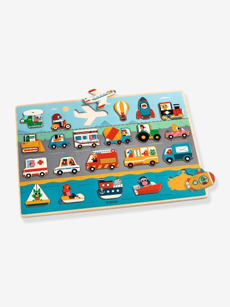 Houten puzzel Vroom - DJECO meerkleurig - vertbaudet enfant 