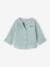 Personaliseerbare overhemd met maokraag voor jongens van katoengaas donkergroen+ecru+grijsblauw+karamel - vertbaudet enfant 