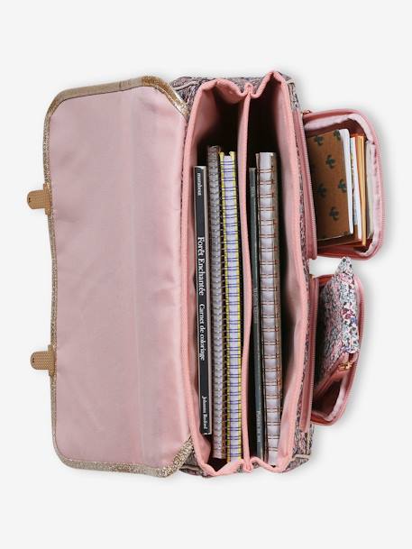 Schooltas + etui 'sweet flowers' voor meisjes roze (poederkleur) - vertbaudet enfant 