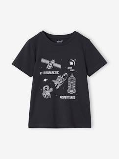 Jongens-T-shirt, poloshirt, souspull-T-shirt-Basic jongensshirt met print vooraan