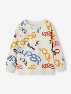Jongens-Jongensshirt in sweaterlook met print