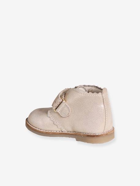 Bottines met klittenband voor baby's goud - vertbaudet enfant 