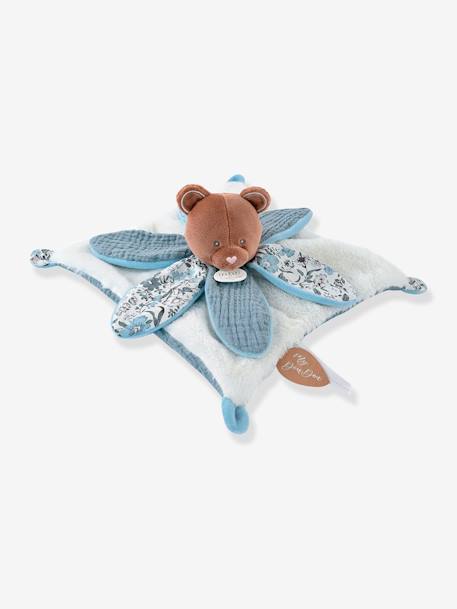 Knuffel bloemblaadje 27cm boh'aim - DOUDOU ET COMPAGNIE blauw+geel+rozen - vertbaudet enfant 