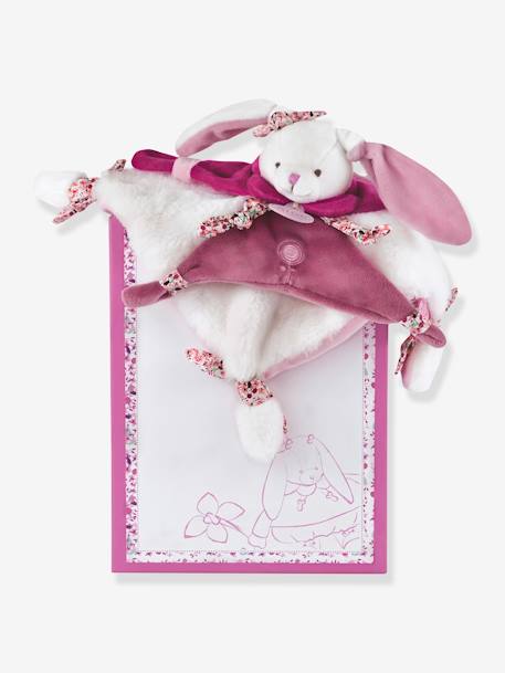 Vierkante knuffel 27 cm kersenkonijn - DOUDOU ET COMPAGNIE rozen - vertbaudet enfant 