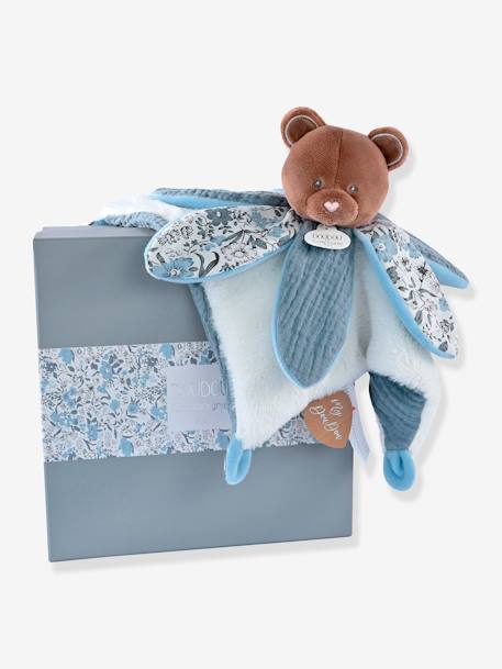 Knuffel bloemblaadje 27cm boh'aim - DOUDOU ET COMPAGNIE blauw+geel+rozen - vertbaudet enfant 