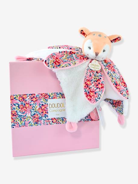 Knuffel bloemblaadje 27cm boh'aim - DOUDOU ET COMPAGNIE blauw+geel+rozen - vertbaudet enfant 