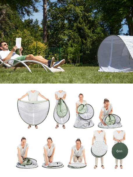 Anti-UV UPF50+ tent met muggenet Babymoov groen+MARINIERE - vertbaudet enfant 