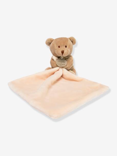 Zachte knuffelzakdoek - 10 cm - Bloemendoos - DOUDOU ET COMPAGNIE beige+wit - vertbaudet enfant 