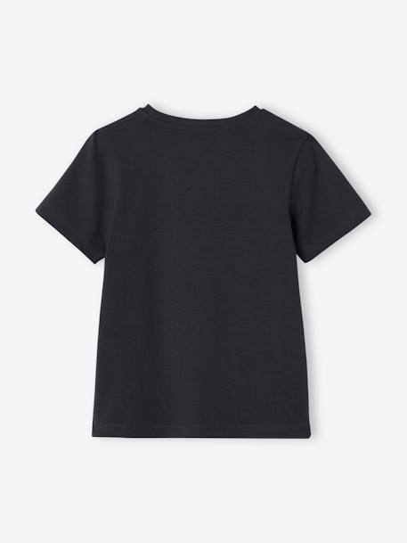 Basic jongensshirt met print vooraan antraciet+blauwgroen - vertbaudet enfant 