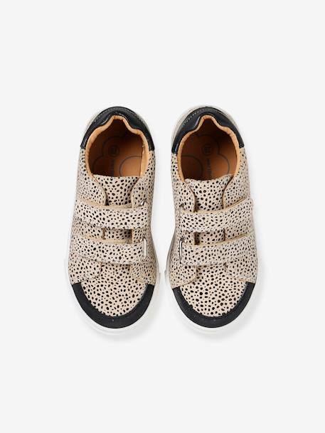 Meisjessneakers met luipaardprint beige, bedrukt - vertbaudet enfant 