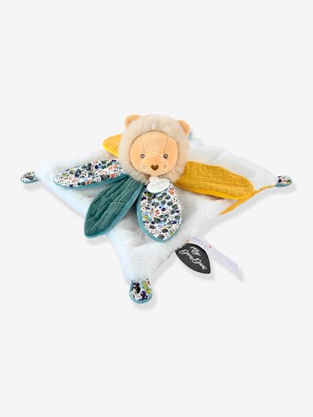 Knuffel bloemblaadje 27cm boh'aim - DOUDOU ET COMPAGNIE blauw+geel+rozen - vertbaudet enfant 