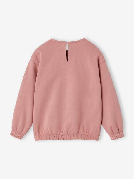 Sweater met sierlijke kraag van macramé meisjes antraciet+rouge - vertbaudet enfant 