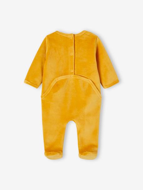 Set van 3 fluwelen babyslaappakjes BASICS cappuccino+kameel+roze (poederkleur) - vertbaudet enfant 