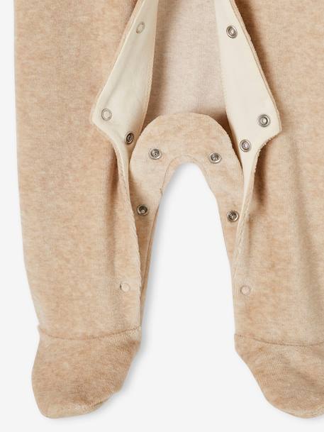 Fluwelen koala slaappakje baby gemêleerd beige+gemêleerd grijs - vertbaudet enfant 