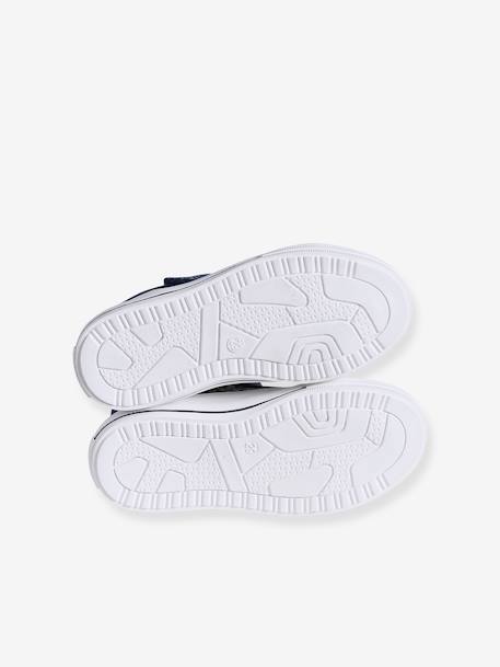 Hoge sneakers met klittenband en veters voor meisjes jeansblauw - vertbaudet enfant 