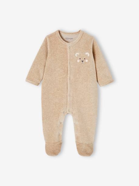 Fluwelen koala slaappakje baby gemêleerd beige+gemêleerd grijs - vertbaudet enfant 