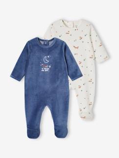 Baby-Pyjama, surpyjama-Set van 2 fluwelen slaappakjes "vos"