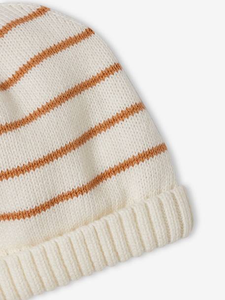 Babyset pakje en muts van gestreept tricot hazelnoot - vertbaudet enfant 