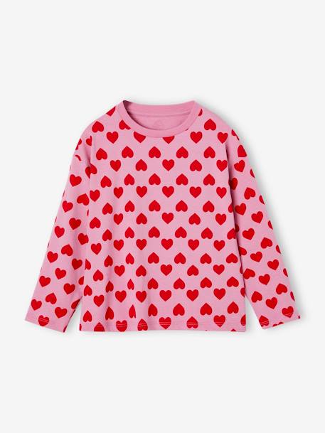 Meisjesshirt lange mouwen blauw, gestreept+hazelnoot+oudroze - vertbaudet enfant 