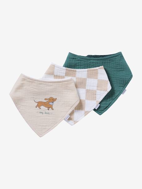 Set van 3 slabbetjes bandana mokka - vertbaudet enfant 