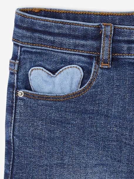 Slim jeans gemiddeld meisjes denimgrijs+donkerblauw+middenblauw - vertbaudet enfant 