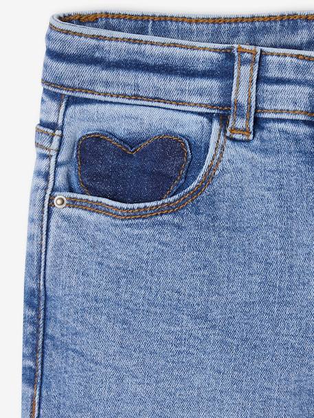 Slim jeans gemiddeld meisjes denimgrijs+donkerblauw+middenblauw - vertbaudet enfant 