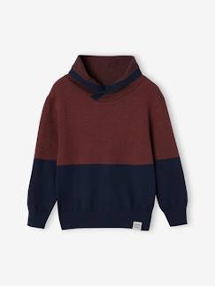 Jongens-Trui, vest, sweater-Trui-Oeko-Tex® cross-over jongenstrui met fantasievol kleurblokeffect