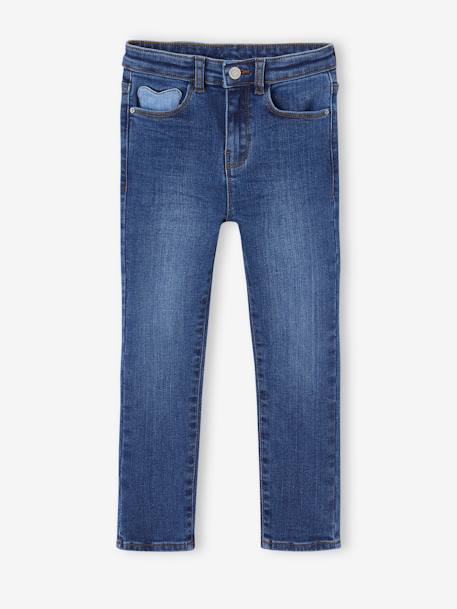 Slim meisjesjeans smal denimgrijs+donkerblauw+middenblauw - vertbaudet enfant 